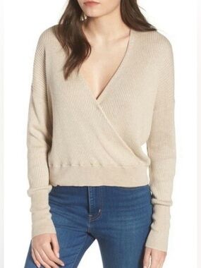 Leith Cream Ribbed Knit Top